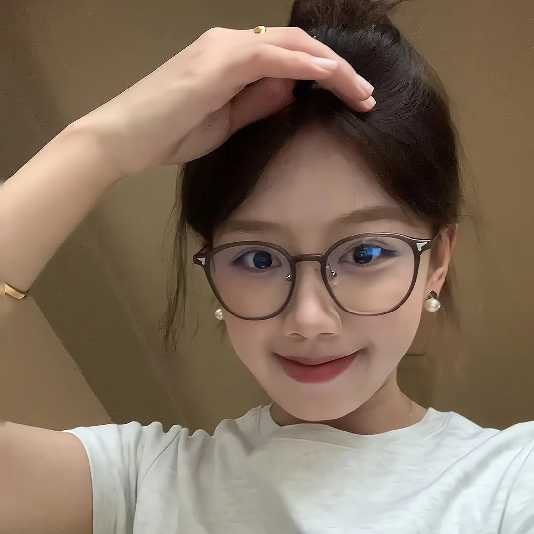 小红书冷茶色轻近视眼镜女有度数学生男显脸小方圆脸素颜神器潮