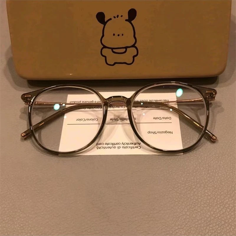 小红书奶栗子棕眼镜女可配度数防蓝光素颜天菜眼镜框小框架韩版潮