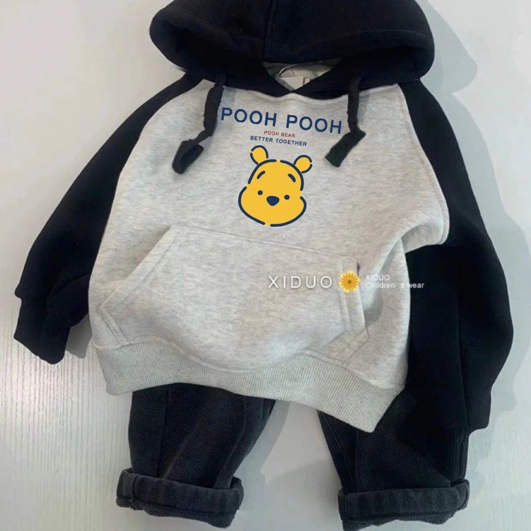 巴拉巴拉恩男童春秋连帽卫衣2024韩系新款童装拼色男女洋气宝宝纯
