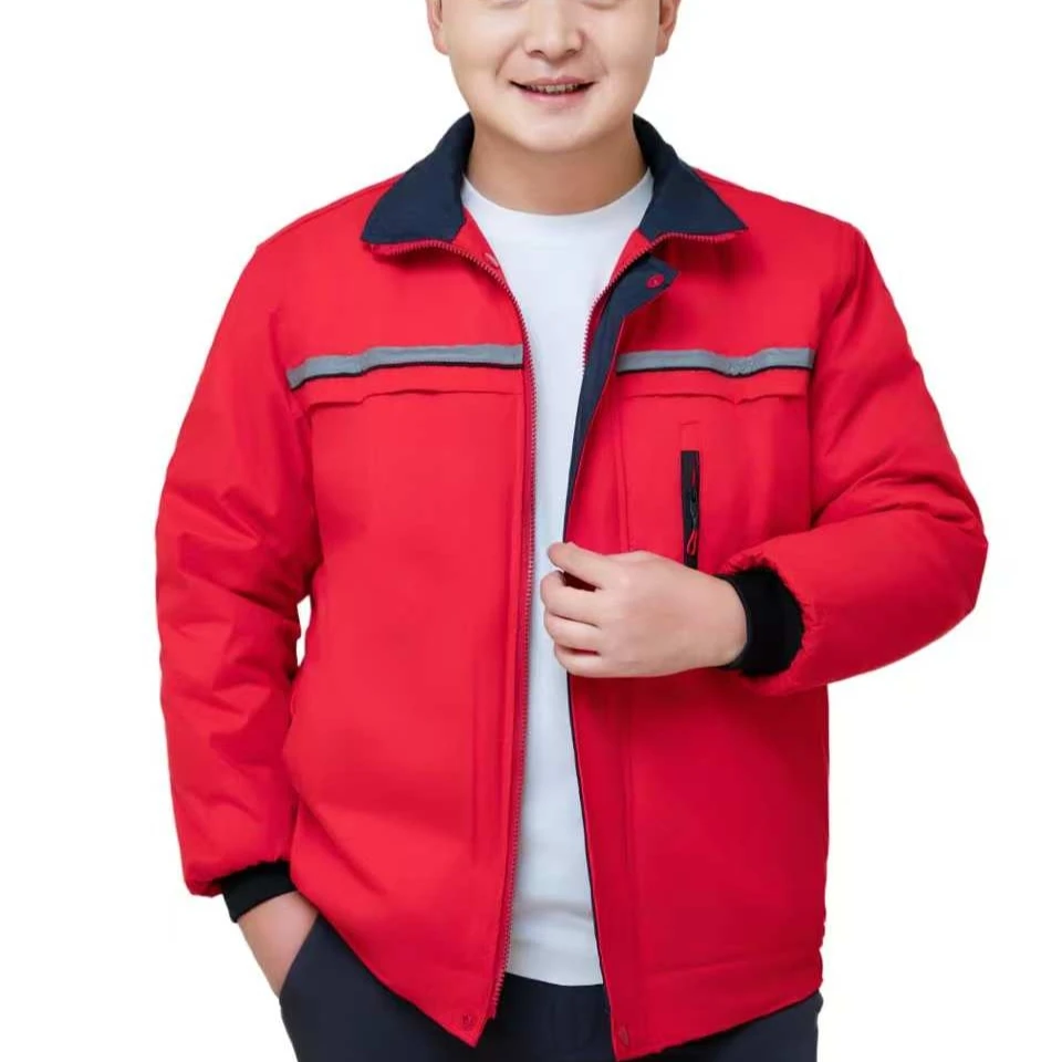 冬季防水加绒秋冬加厚棉服男士耐磨防寒保暖工作服棉袄上衣