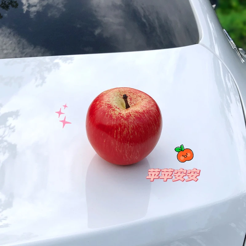 汽车苹果摆件饰品挂件车顶装饰品车外饰可爱后备油箱搞笑车尾装饰