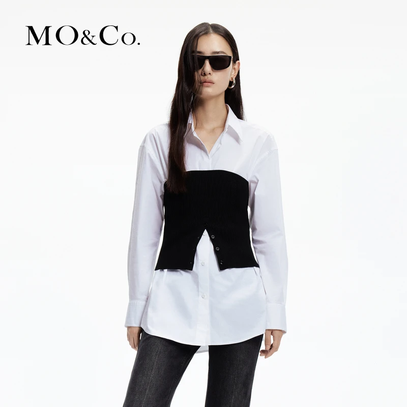MOCO春设计感针织抹胸中性简约衬衫MBD1SHT018