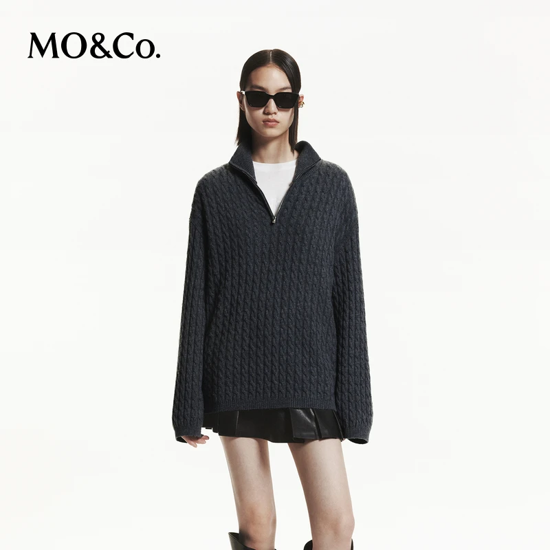 MOCO绵羊毛山羊绒宽松毛衣MBD3SWT045