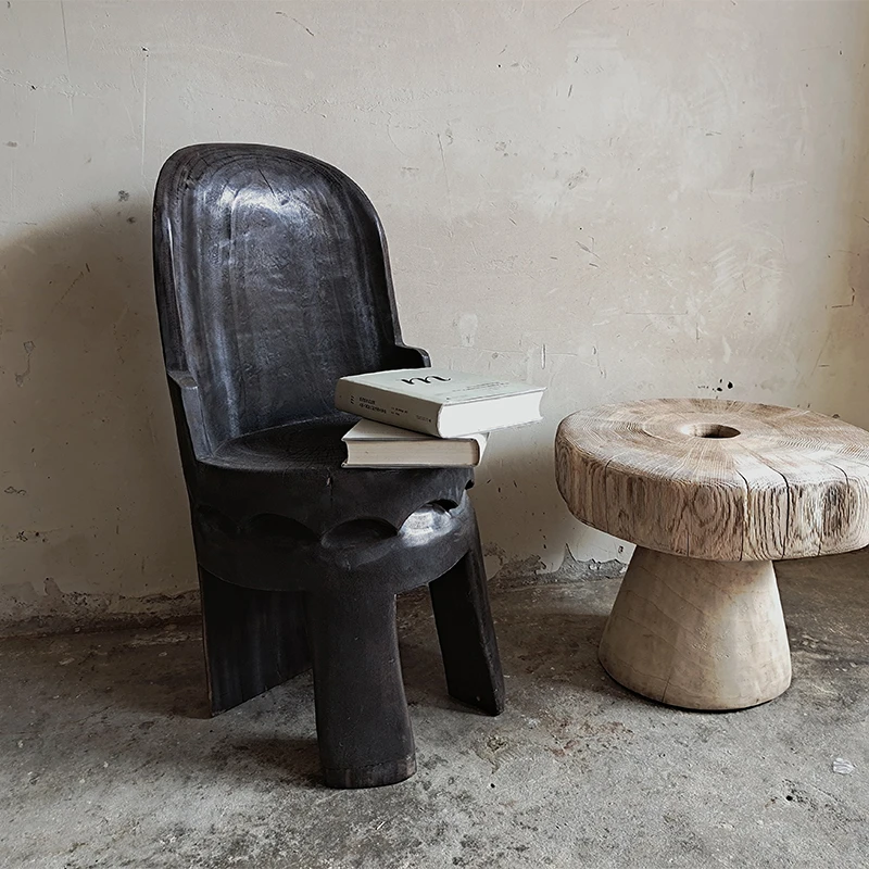 十点半制木原创设计黑将军沙发椅侘寂风靠背椅民宿家具中古椅子