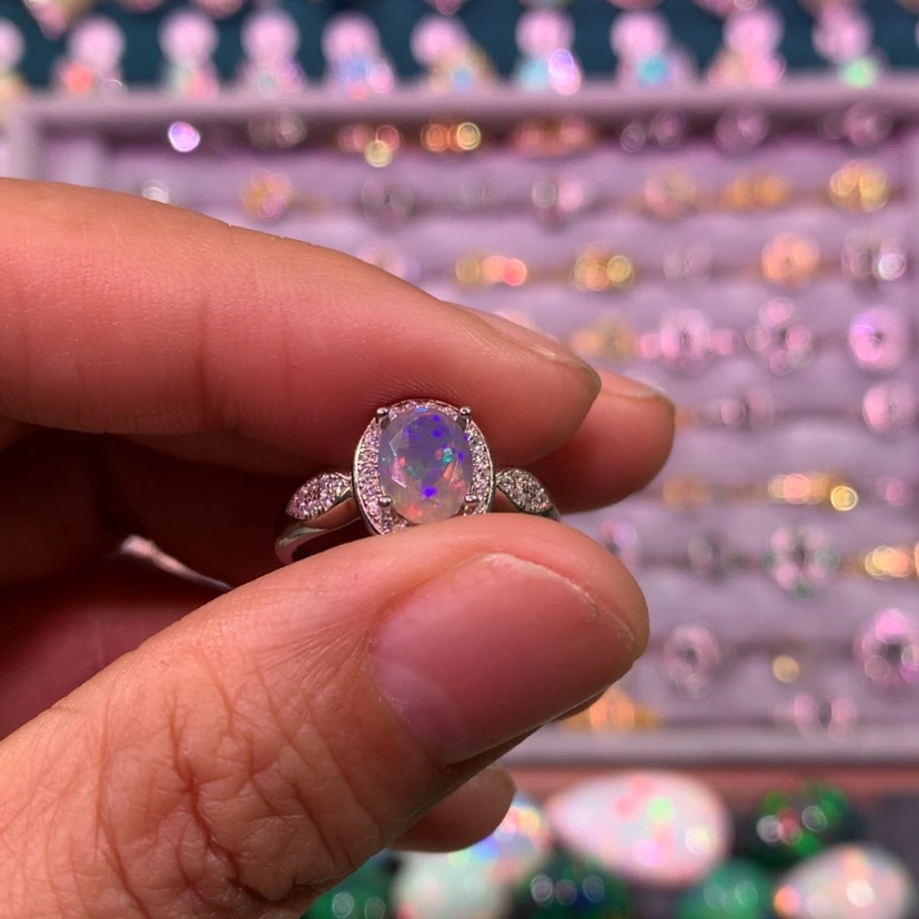 【闪购商品】欧泊戒指银S925镶嵌娟*