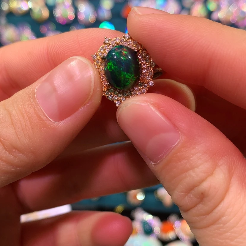 【闪购商品】欧泊戒指银S925镀金镶嵌陶**…