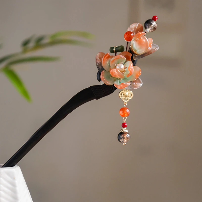 云尽秋黑檀木簪日常百搭