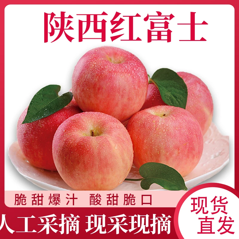 陕西红富士苹果2024年头茬高原新鲜苹果脆甜多汁