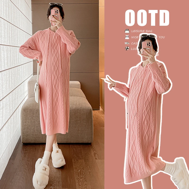 Y428#9.19孕妇2023秋冬新款孕妈秋冬百搭连衣裙显瘦人休闲