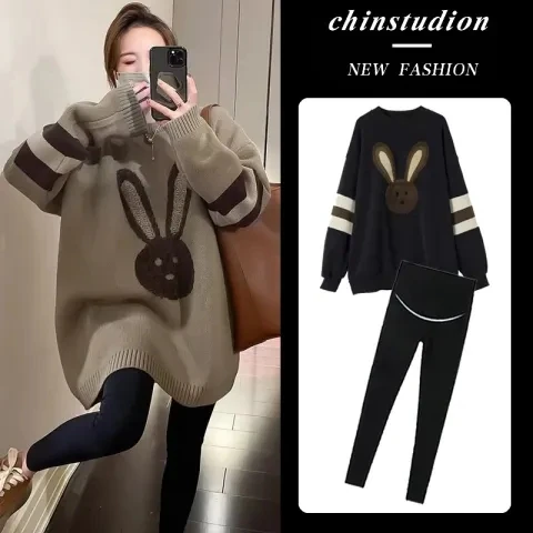 Y3231#10.18新款2024孕妇毛衣秋冬毛巾兔套头孕妇