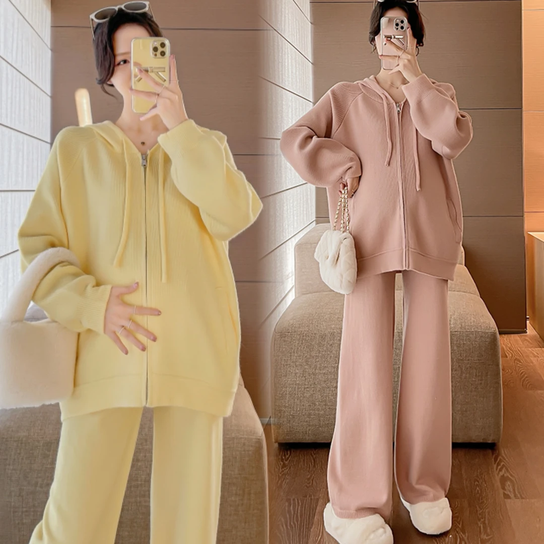 Y1945#7.28新款2024孕妈秋冬软糯亲肤拉链尚毛衣休闲款时尚孕妈毛