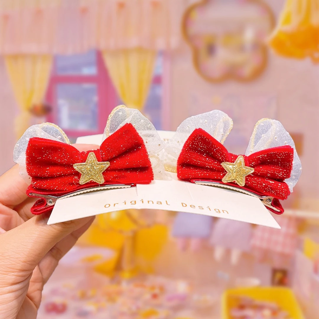 YS-1334 MM 1对蝴蝶结鸭嘴夹  儿童发饰