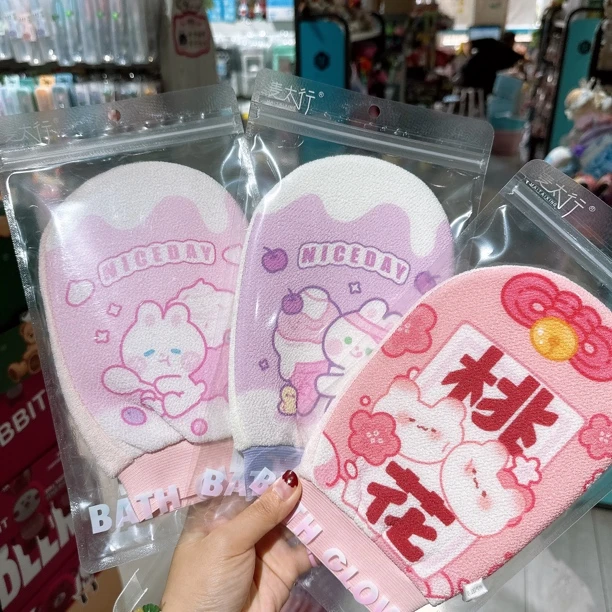 A-1046   lb 混色发1个兔子百搭儿童成人通用不伤皮肤搓澡巾 发圈