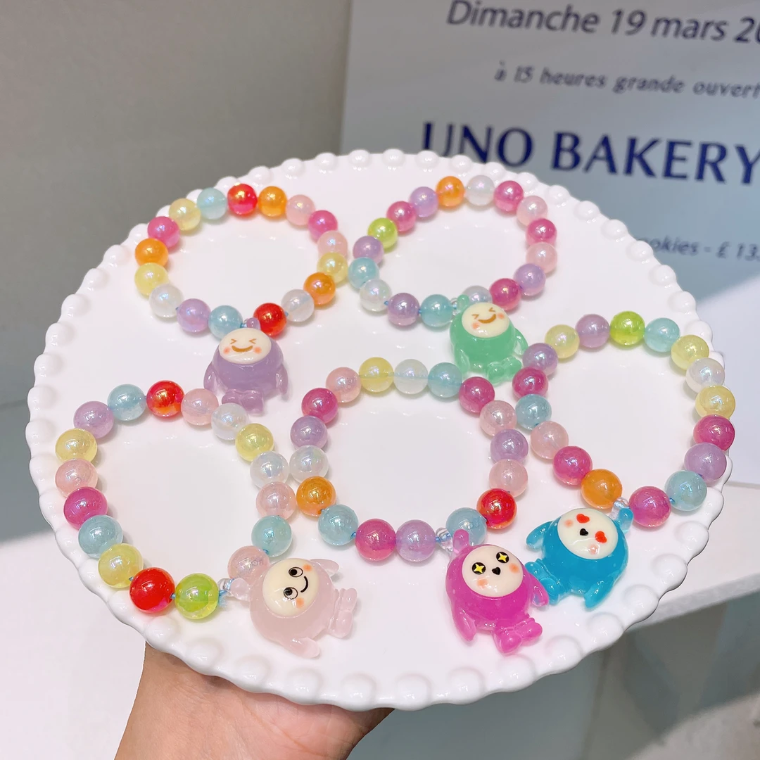 A-2032 d 混色发5个夜光蛋仔手链        发圈