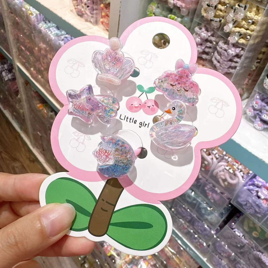 A-3093 bh 混色发5个云朵星星戒指        发圈