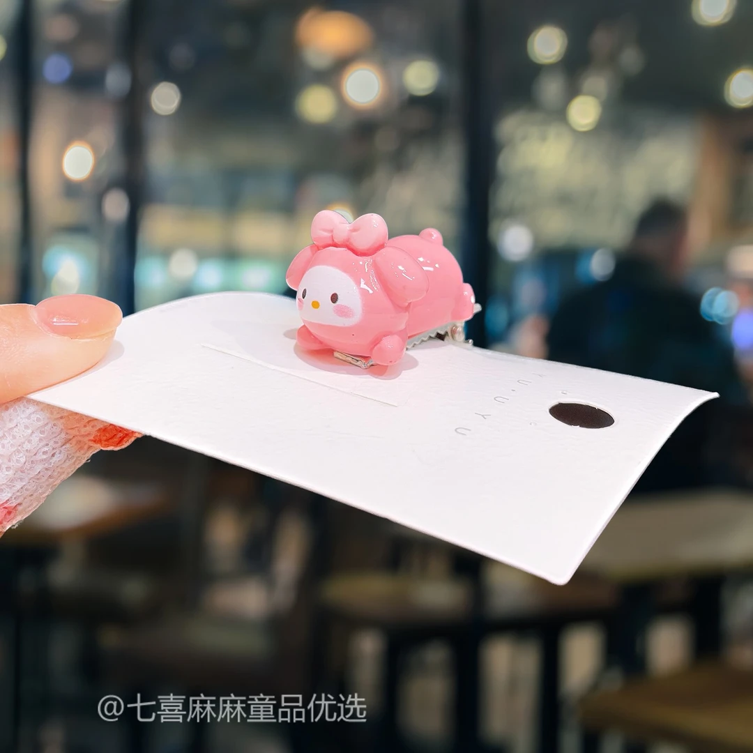 YS-4141  1个粉色可爱玩偶鸭嘴夹 儿童发饰