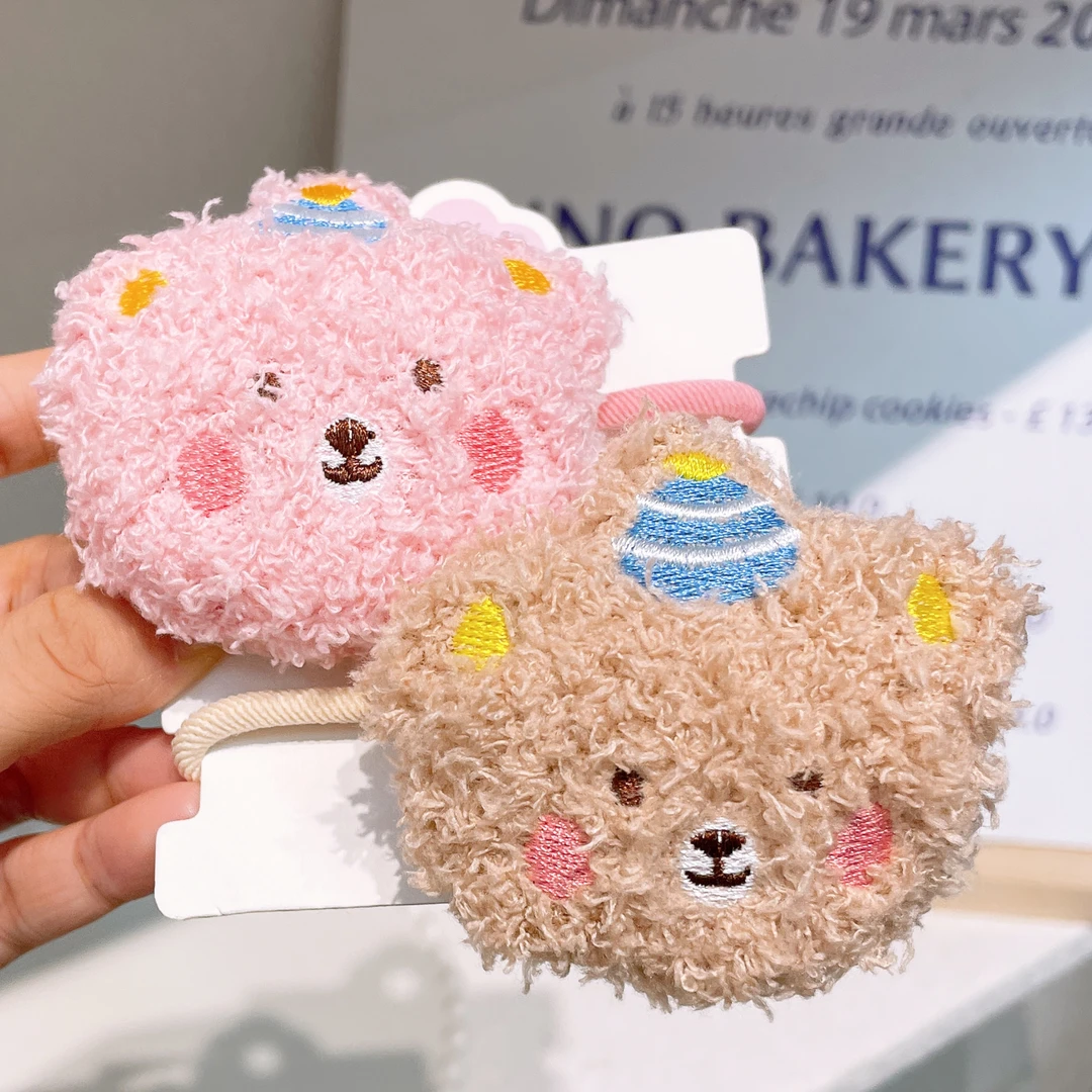 A-4866 d 2个玩偶熊头绳 发圈