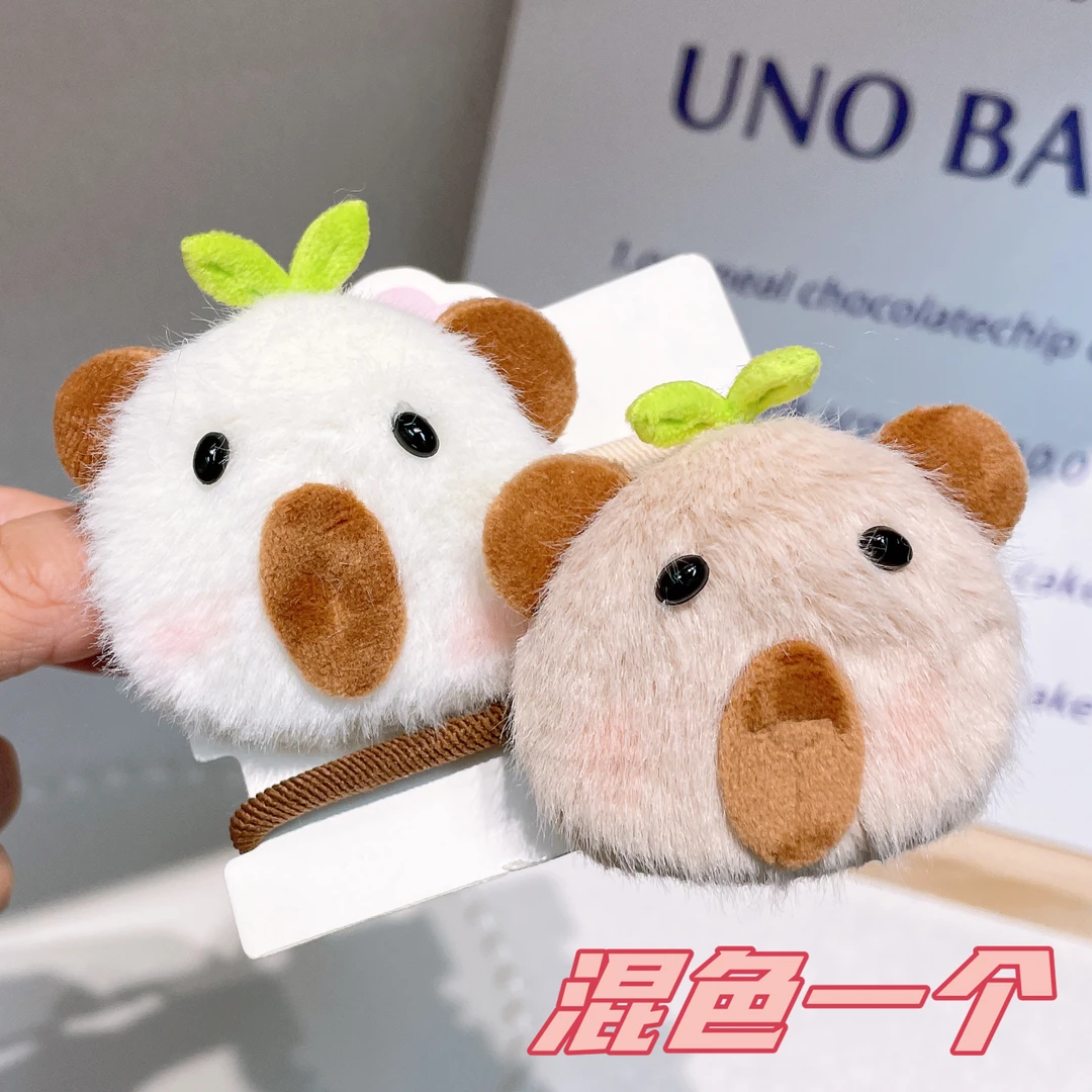 A-5033  d 混色1个玩偶卡皮头绳儿童皮筋发绳发圈