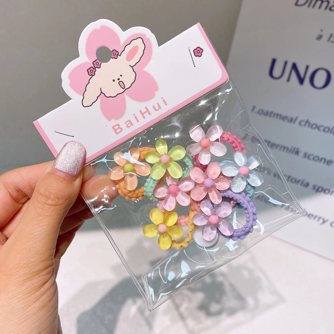 A-1972 bh 混色发5个花花皮筋       发圈