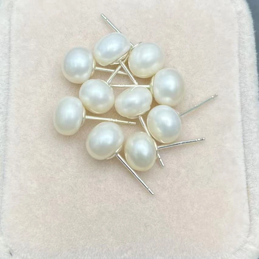 小乞珠宝馒头珍珠耳钉女2024新款爆款s925银针轻奢高级感