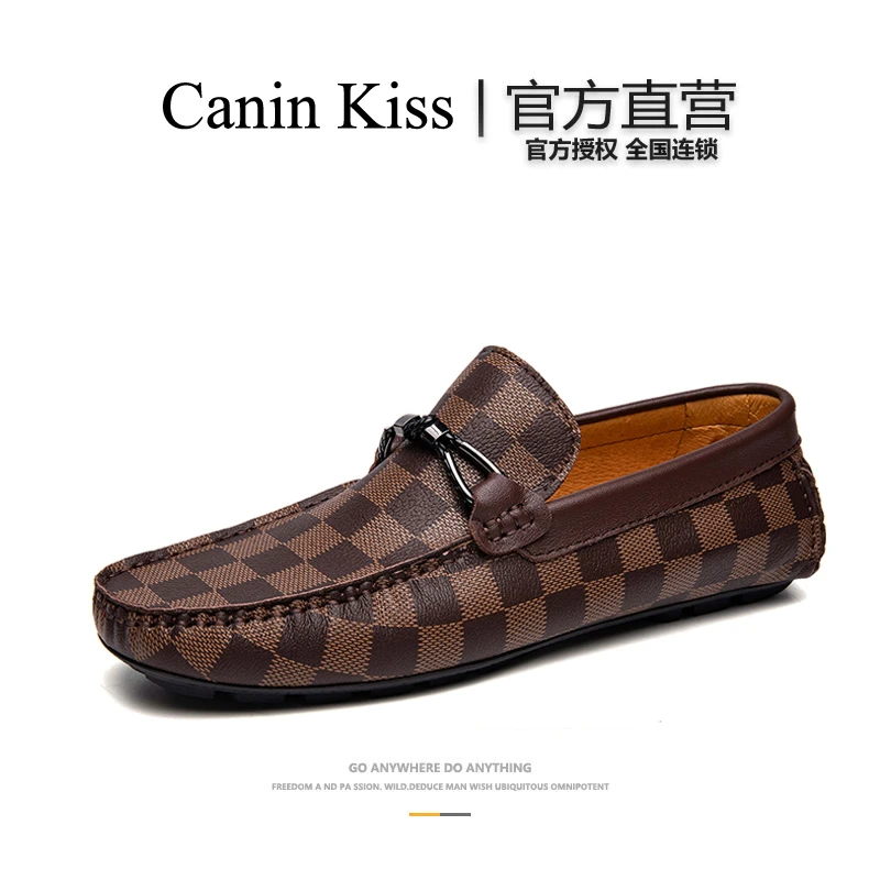 法国Canin Kiss正品男士高档一脚蹬男鞋豆豆鞋真皮百搭高端乐福鞋