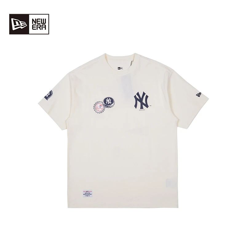 NEW ERA纽亦华夏季新款潮流徽章系列基础休闲短袖T恤情侣简约印花