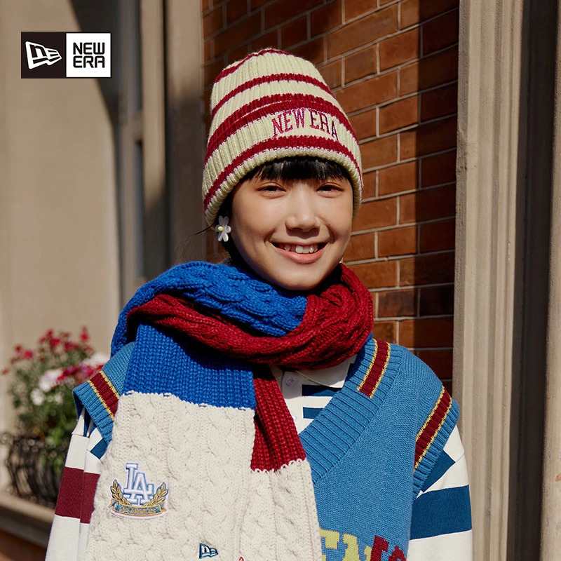NEW ERA纽亦华秋冬叛逆韶华系列针织毛线帽男女保暖刺绣冷帽