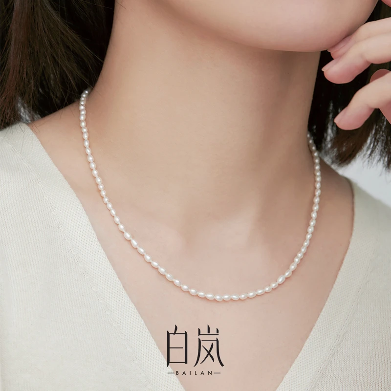 白岚小米珠项链女新款轻奢小众设计百搭气质珍珠颈链XL2335
