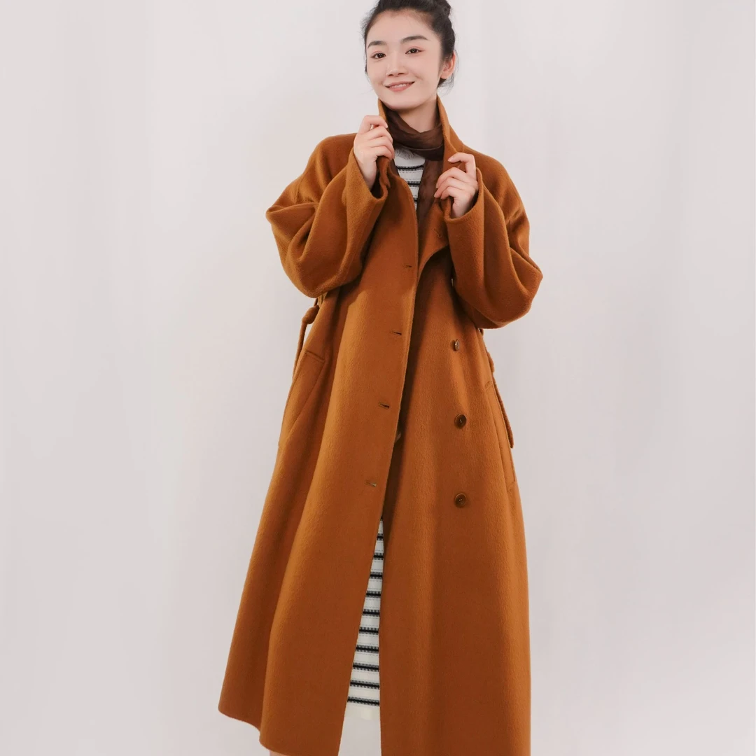 CHUN·「米伦大衣 高定系列澳毛长款」纯色女士时尚百搭简约气质式