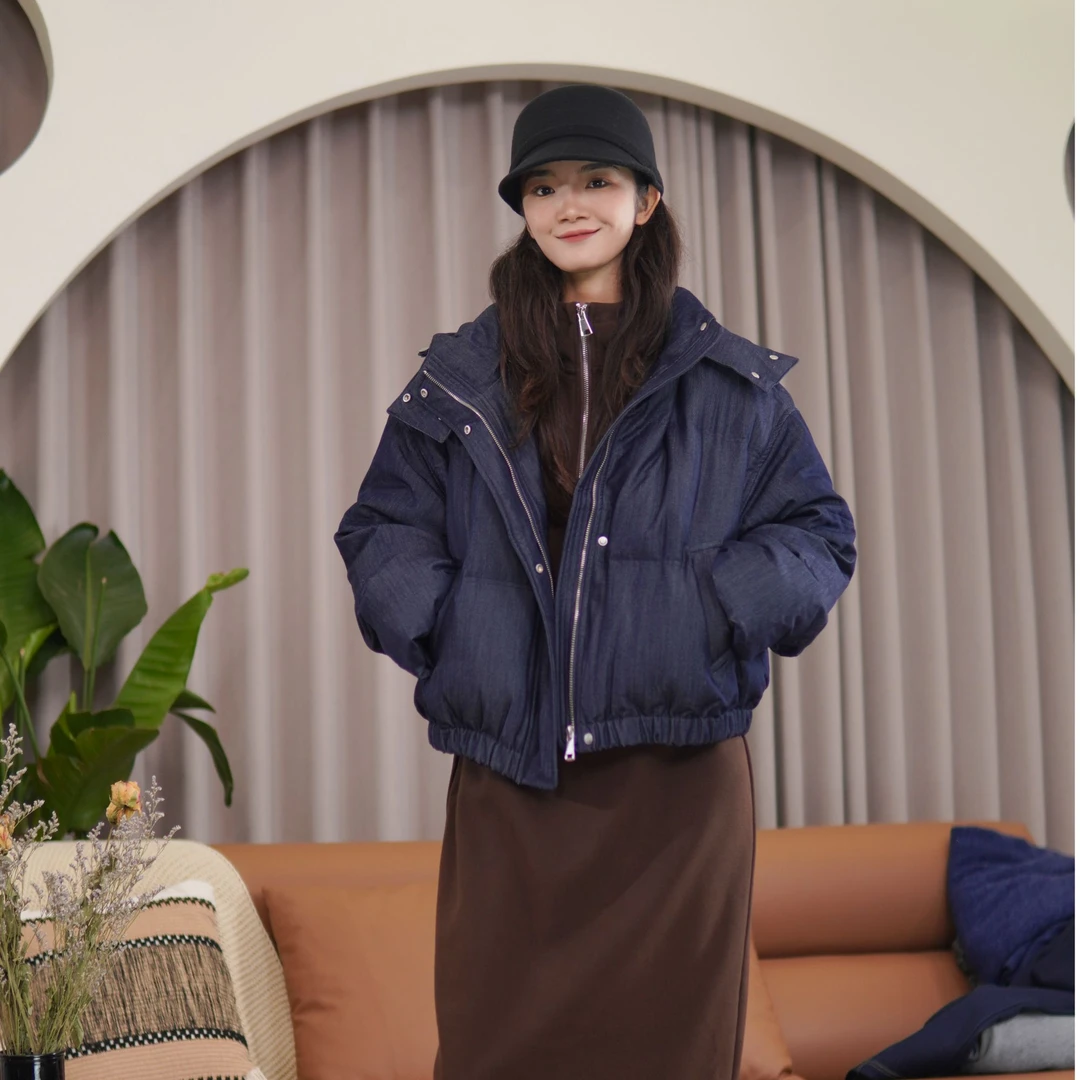 CHUN·「摩洛哥复古牛仔羽绒服」百搭时尚短款宽松韩版保暖文艺减龄