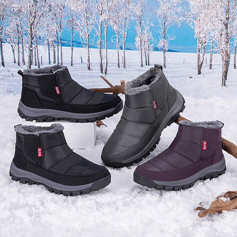 足力健老人鞋保暖加绒棉鞋冬季软底缓震不易滑老年健步爸妈鞋正品