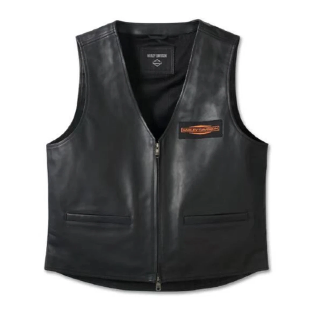 哈雷休闲皮马甲休闲款97001-25