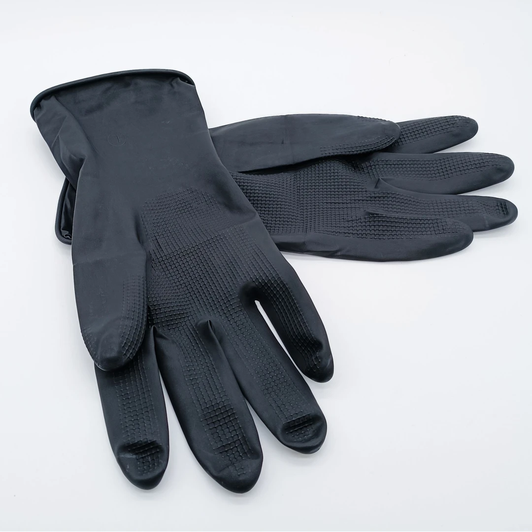 黑胶进口手套 重复利用 护手不 粘黑色耐磨柔软舒适透气拍一发2
