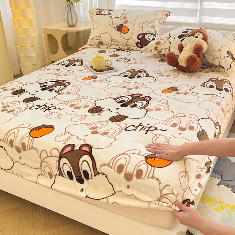 【小松许】冬季牛奶绒床笠加厚床套罩防滑床垫保护套全包围床单单件