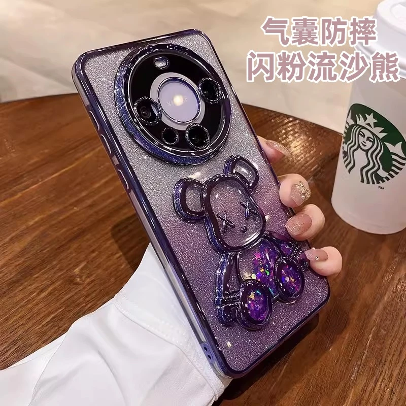 适用流沙暴力熊华为Mate60p手机壳pura70立体防摔保护套女款全包