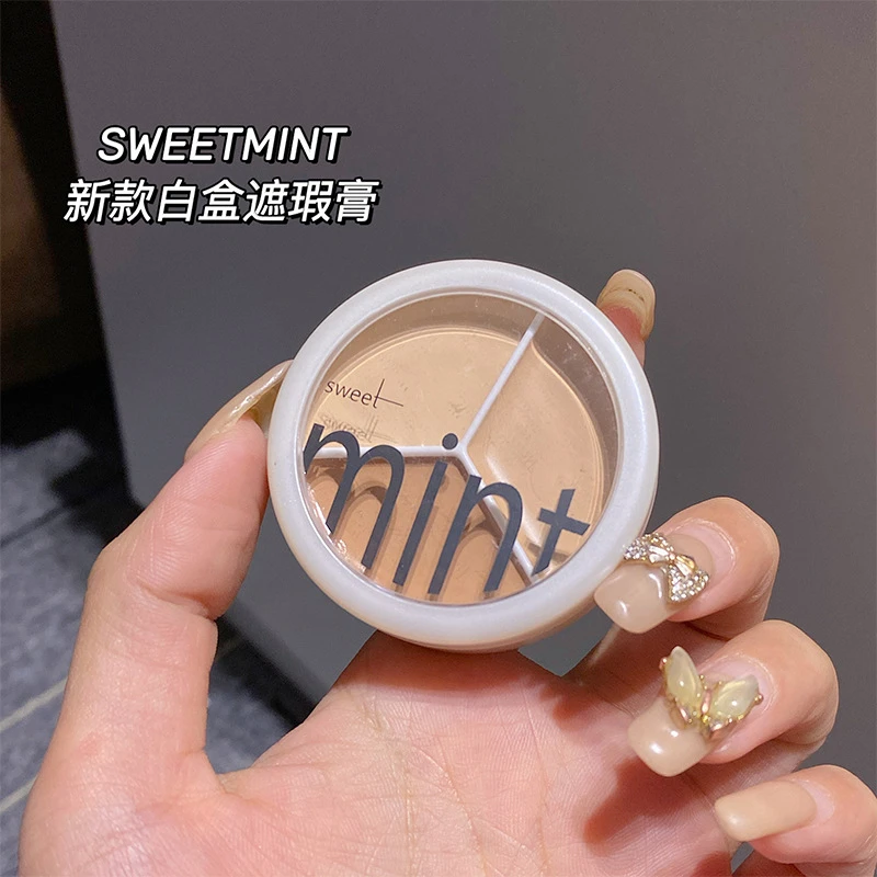 SweetMint三色遮瑕膏盘泪沟毛孔隐形打底棒遮斑点痘印眼袋黑眼圈
