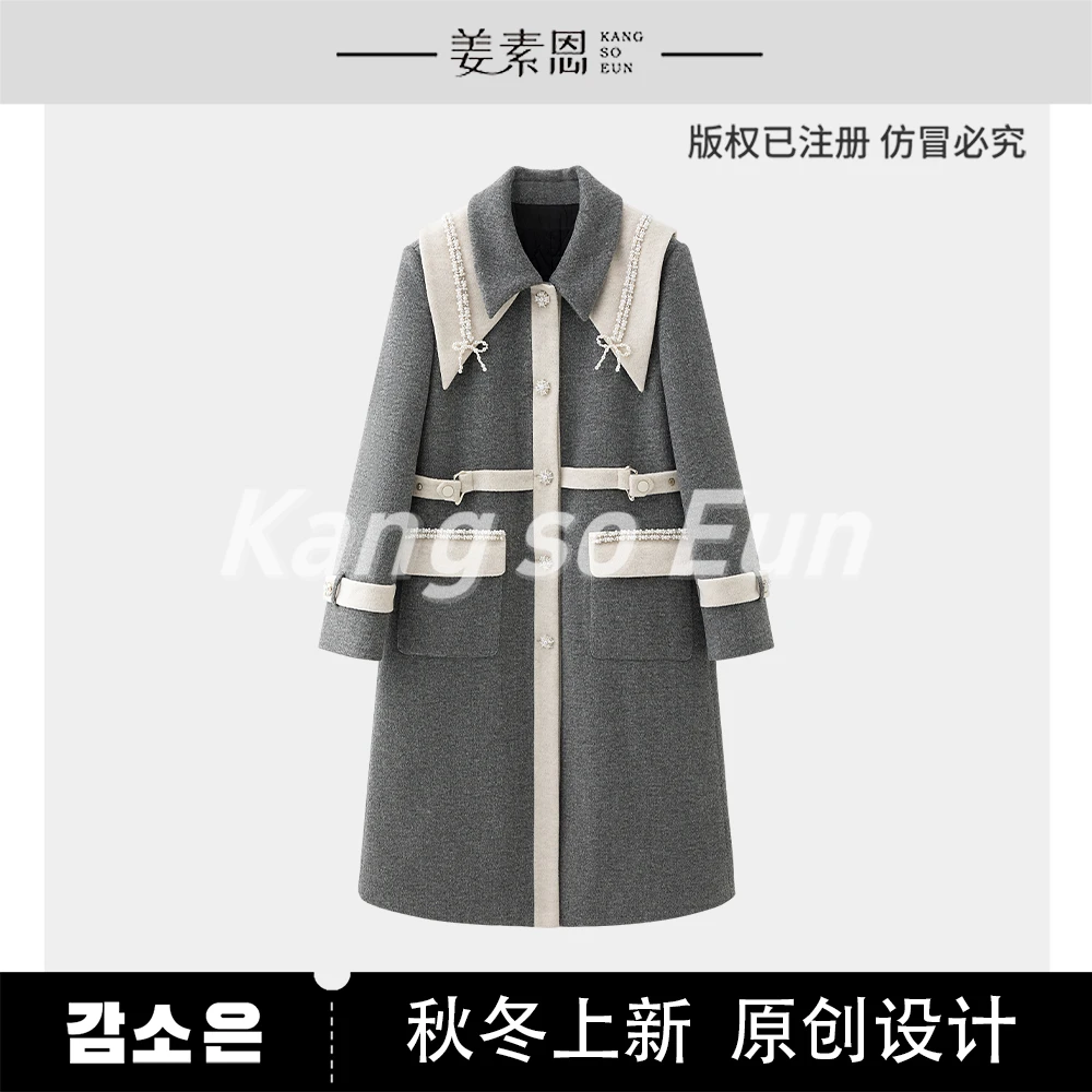 【程钱钱】【 银翎】高端时尚长款风衣外套G24DT110954