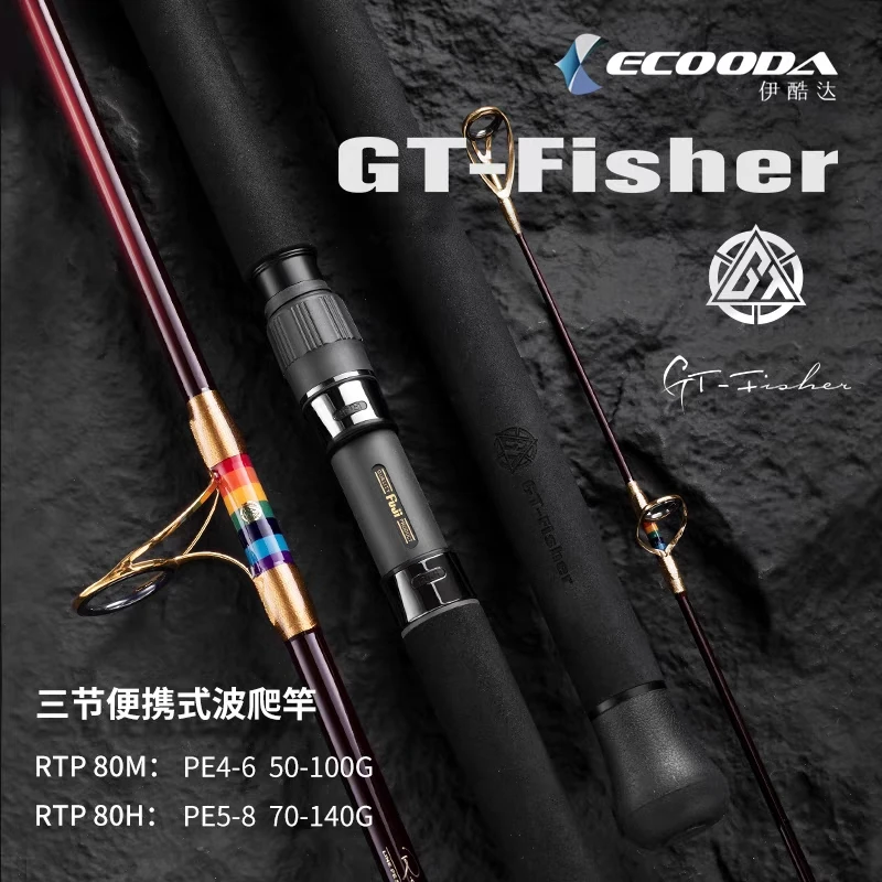 ECOODA/伊酷达傲视GT-Fisher彩虹三节便携波爬深海船钓金枪巨物竿