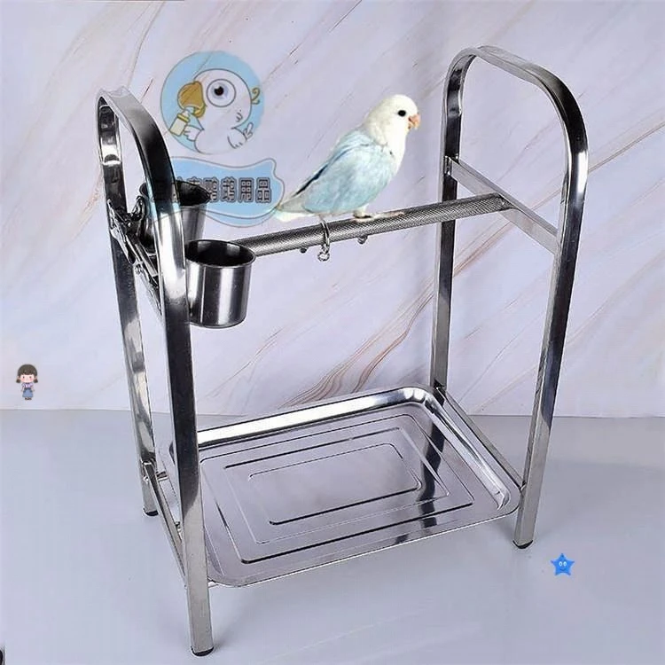 中小型不锈钢鹦鹉站架鸟架鹦鹉架便携架外出架训鸟架牡丹玄凤站架