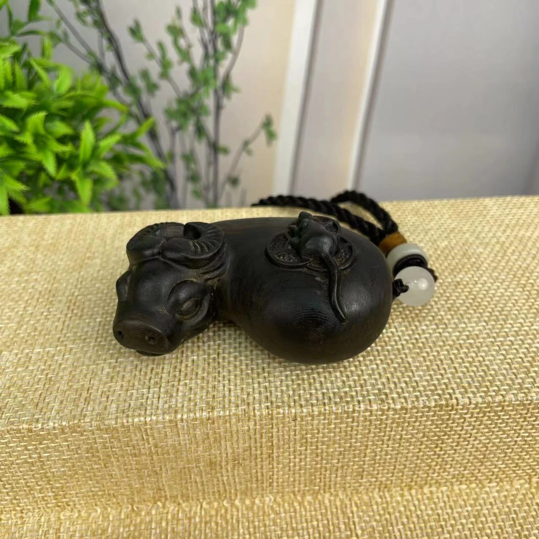 达拉干 扭转乾坤木雕牛手把件工艺品把玩件创意男士文玩挂件摆件