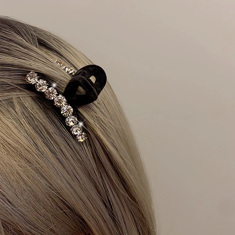 韩国超闪水钻小号抓夹刘海精致侧边小发卡复古高级感气质发夹头饰