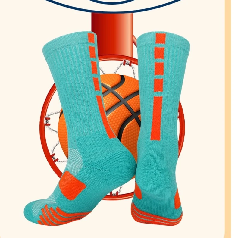 专用篮球袜男款毛巾底高帮中筒袜男长筒精英跑步运动袜子高筒加厚