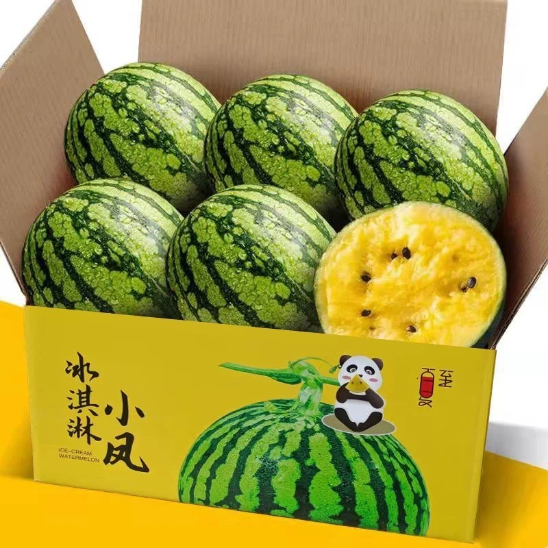 小凤黄瓤西瓜水果新鲜黄心当季水果香甜多汁采摘切开