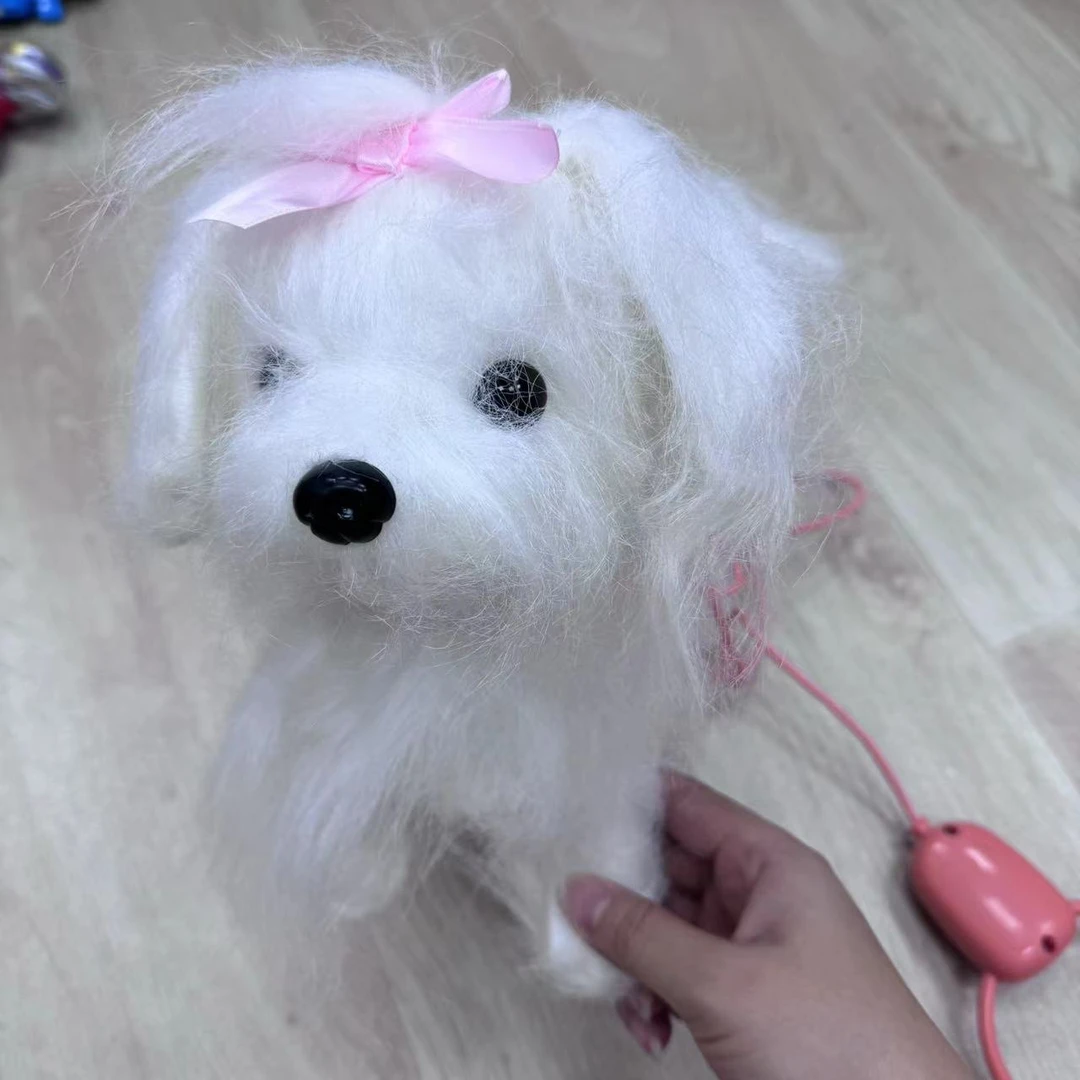 毛绒宠物狗会唱歌会讲诗句纤绳遥控玩具狗狗