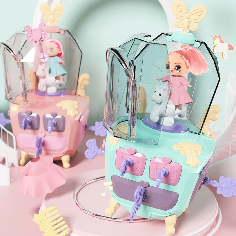 儿童幸运旋转木马惊喜音乐百宝箱女孩过家家公主八音盒饰玩具