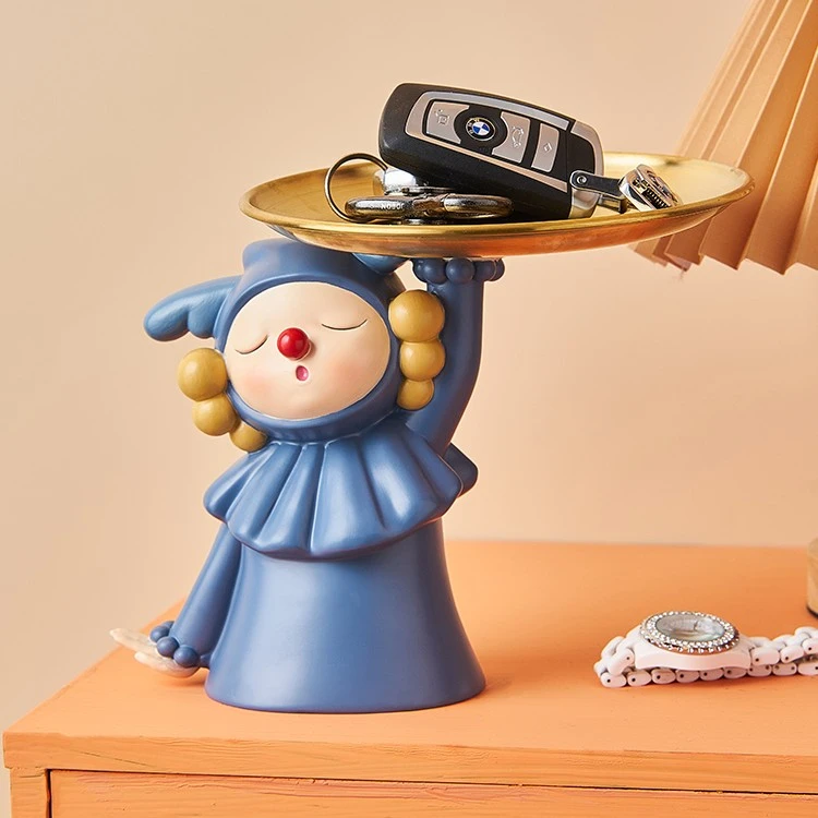 门口玄关钥匙收纳小摆件托盘办公室客厅装饰品放首饰乔迁新居礼品