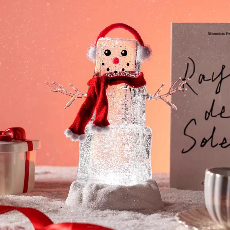 冰块雪人水晶球八音盒音乐盒摆件圣诞装饰品送儿童女友圣诞礼物