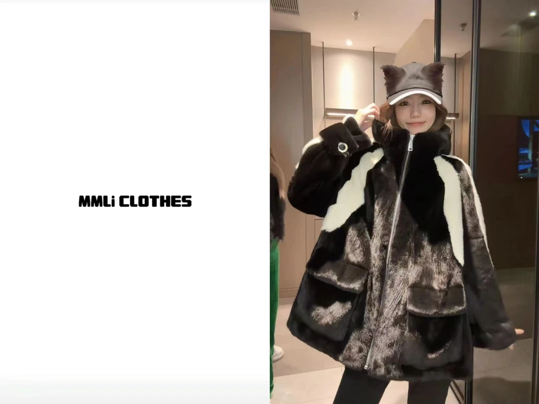 【萌萌里】MMLi CLOTHES｜ 冬款魅影灰水貂外套 mm66091