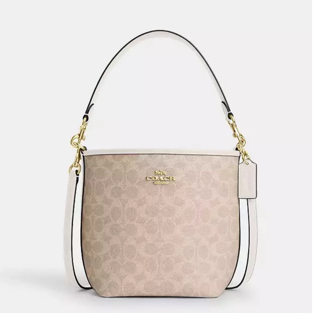 COACH/蔻驰 新款水桶白色拼LOGO CT800女包斜挎包