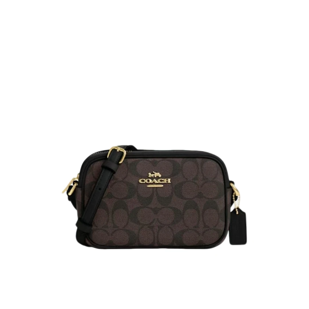 COACH/蔻驰 Jamie相机包深咖拼logo肩包挎包CQ874